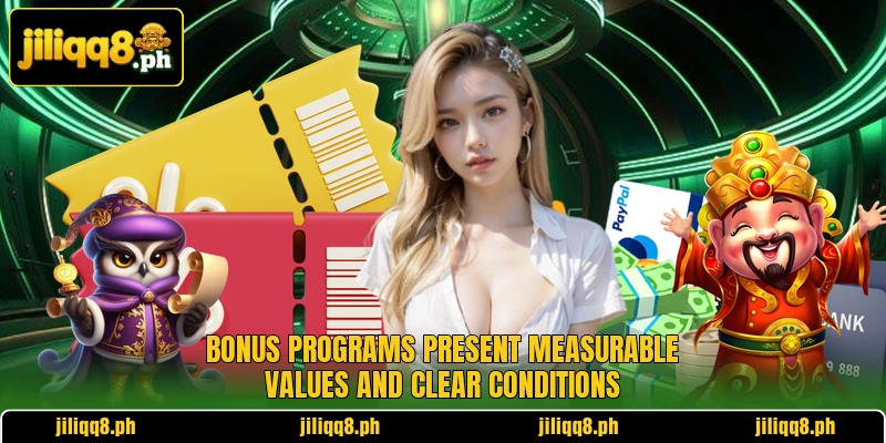 Bonus programs present measurable values and clear conditions
