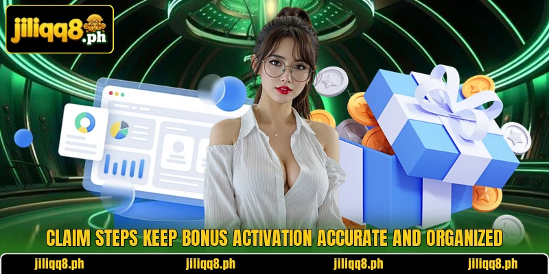 Claim steps keep bonus activation accurate and organized