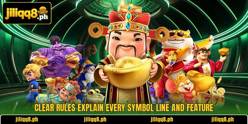 Clear rules explain every symbol line and feature