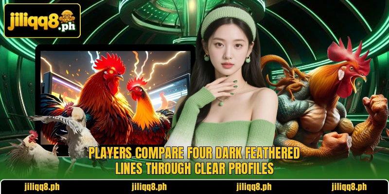 Players compare four dark feathered lines through clear profiles