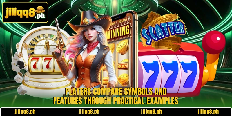 Players compare symbols and features through practical examples Players compare symbols and features through practical examples