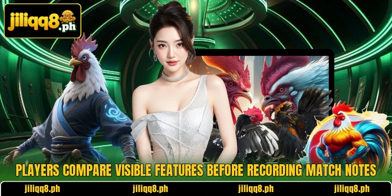 Players compare visible features before recording match notes